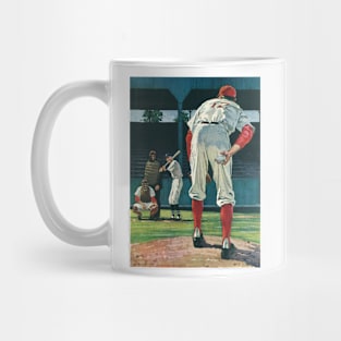 Vintage Sports Baseball Players with a  Pitcher on the Mound Mug